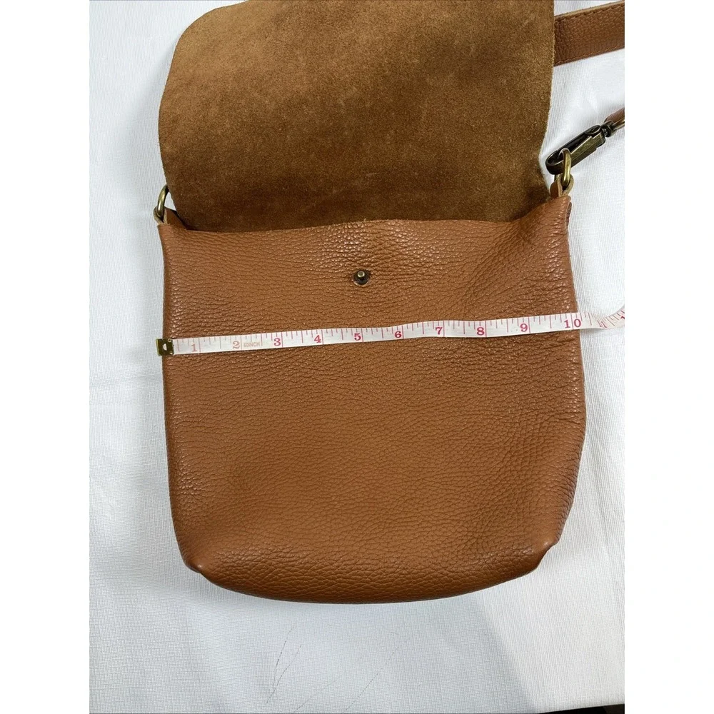 Calma 11600 Pebbled Leather Purse Handmade in Spain‎ Crossbody Flap Bag Brown